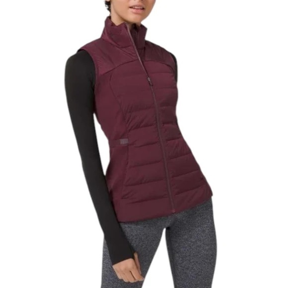 Lululemon Down For It All Vest Dark Adobe Burgundy Wine Size 8 - Picture 1 of 3
